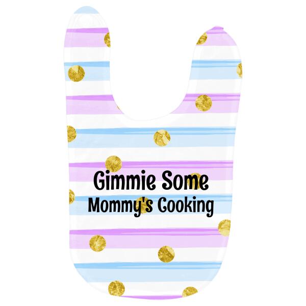 Gimmie Some Polka Dot Pastels Personalized Baby Bib