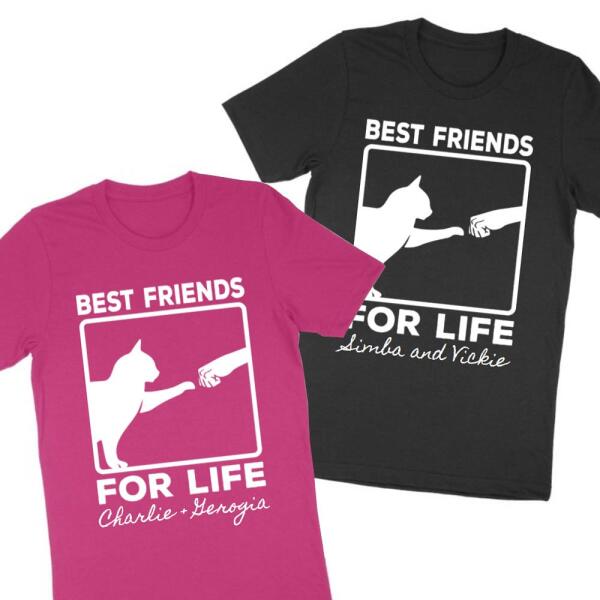 Best Friends for Life Fist Bump Cat Personalized T-Shirt Main image