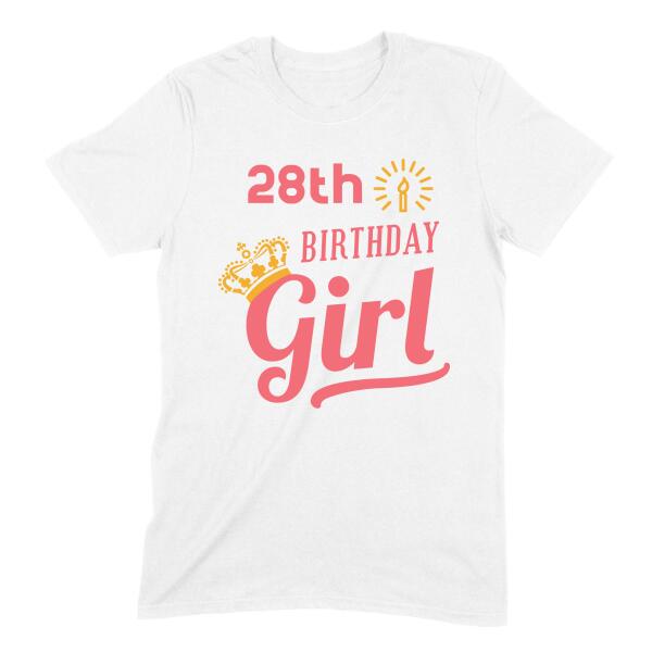 Crowned Birthday Girl Personalized Age T-Shirt