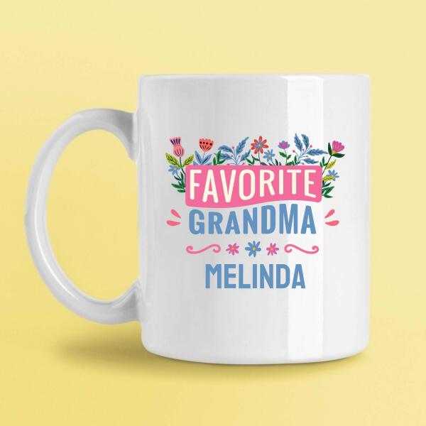 Favorite Grandma Flower Garden Personalized Mug Secondary image