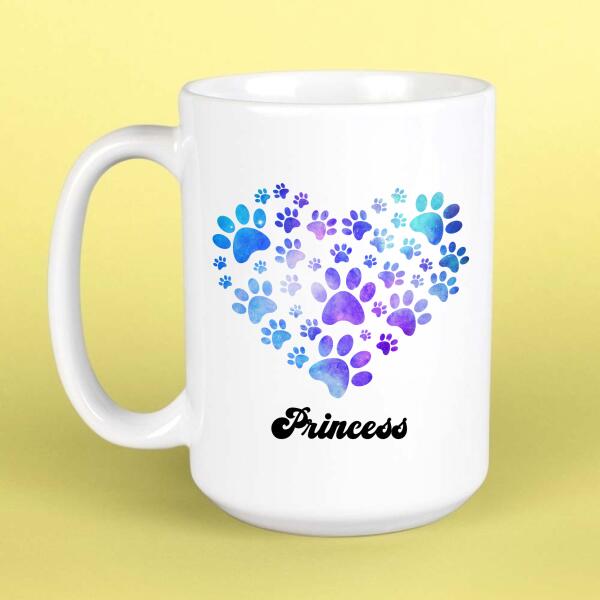 My Pet Paws Hearts Personalized Mug