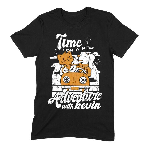 Cat and Dog Travel Buddies Personalized T-Shirt Secondary image
