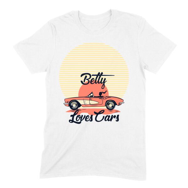 Girl Who Loves Cars Personalized Name Shirt Secondary image