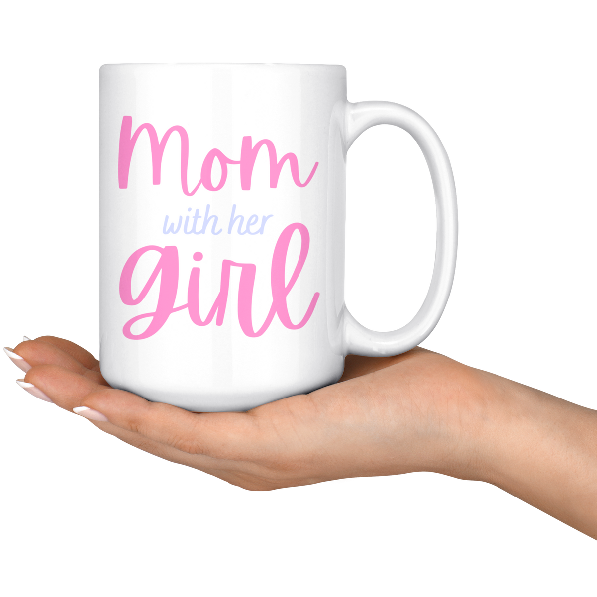 Mommy & Me Cursive Ribbon 11oz+15oz Mug Set