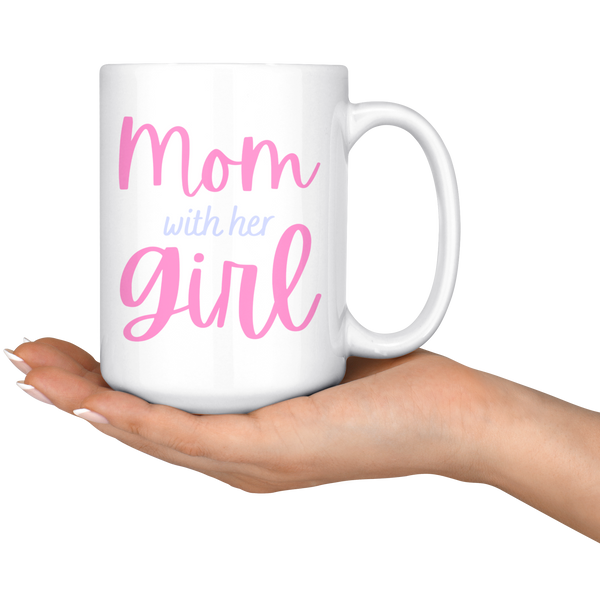 Mommy & Me Cursive Ribbon 11oz+15oz Mug Set