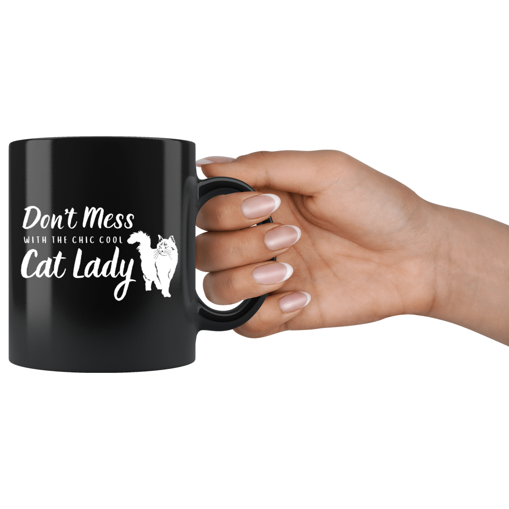 Don't Mess With the Chic Cool Cat Lady Mug Set