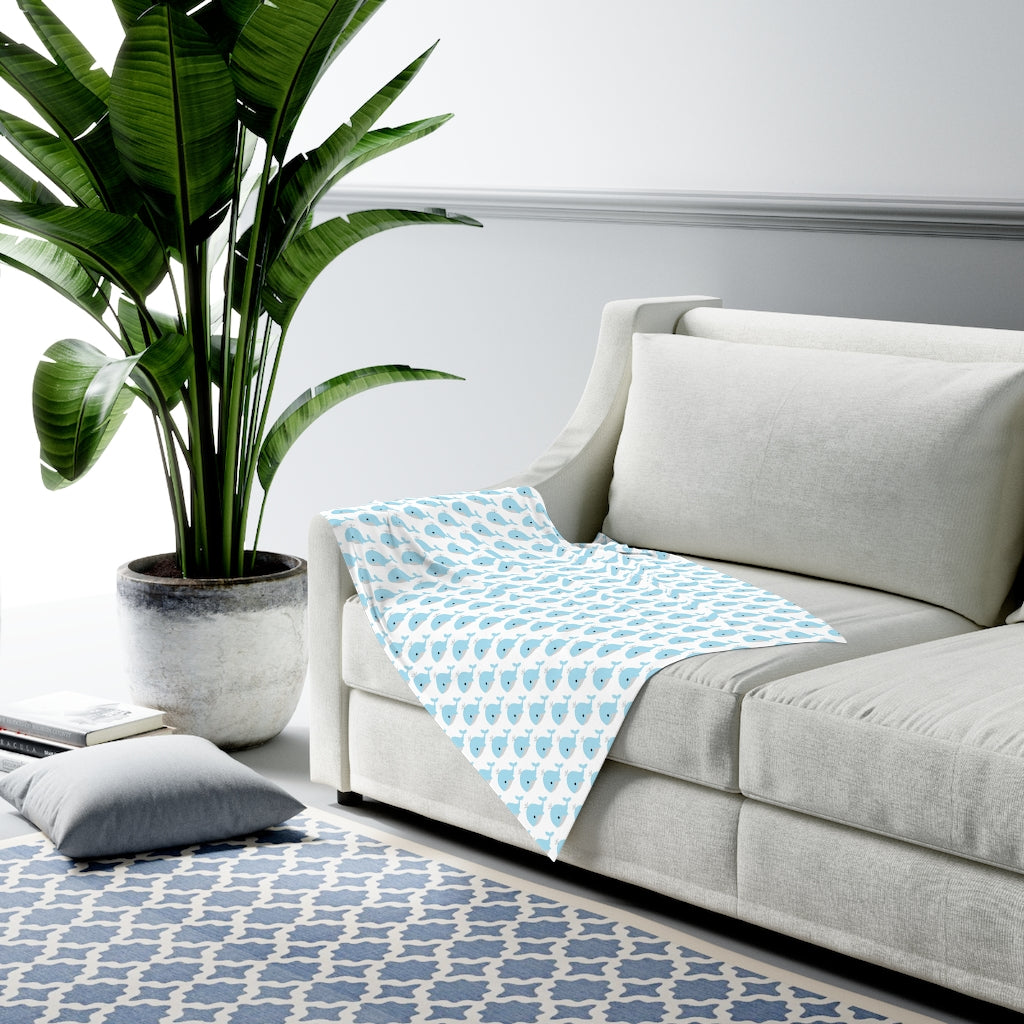 A Whale of a Time Blue Whales Baby Swaddle Blanket