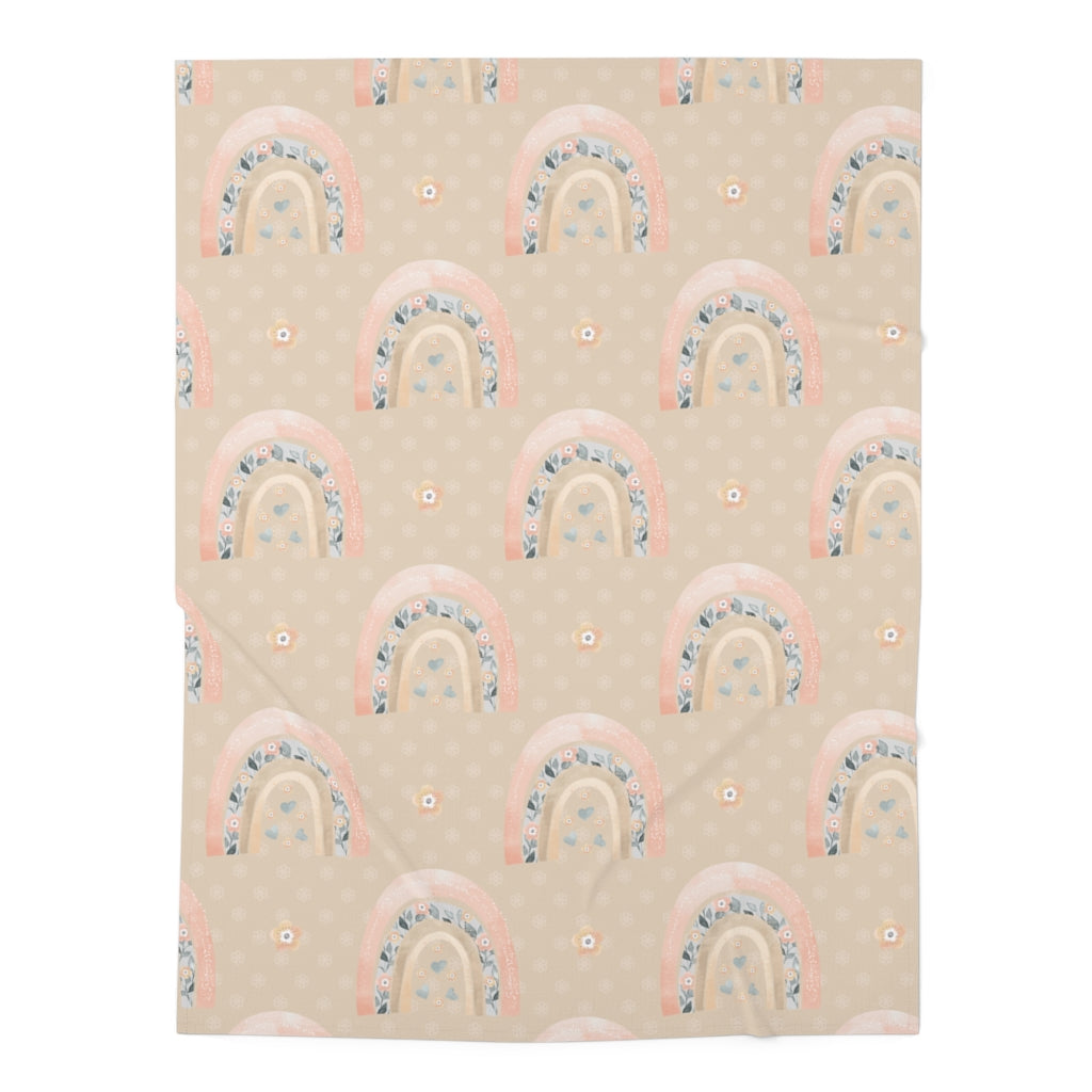 Golden Vintage Rainbow Baby Swaddle Blanket