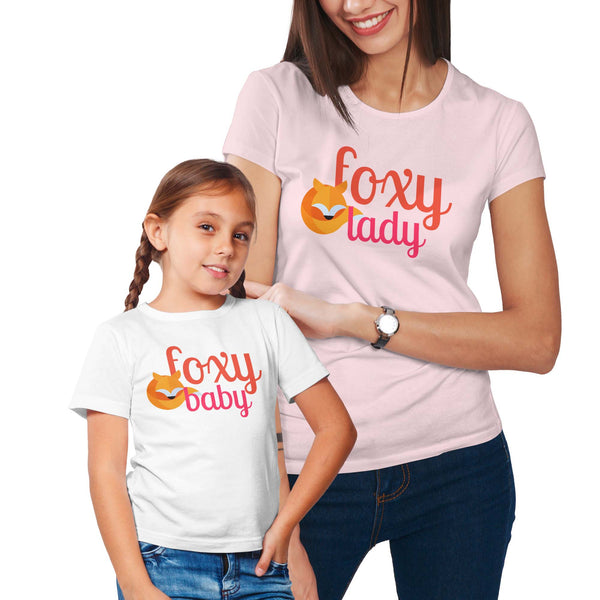 Foxy Lady and Foxy Baby Mommy & Me Shirt Set Combo