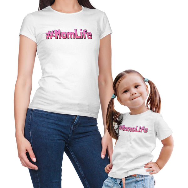 #MomLife #Momslife Hashtag Mommy & Me Shirt Set Combo