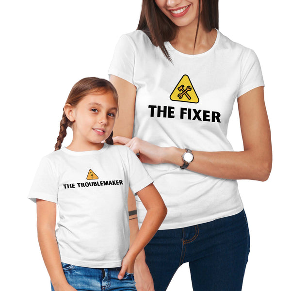 Troublemaker and Fixer Mommy & Me Shirt Set