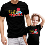 Load image into Gallery viewer, Best Student and Teacher Daddy &amp; Me Shirt Set