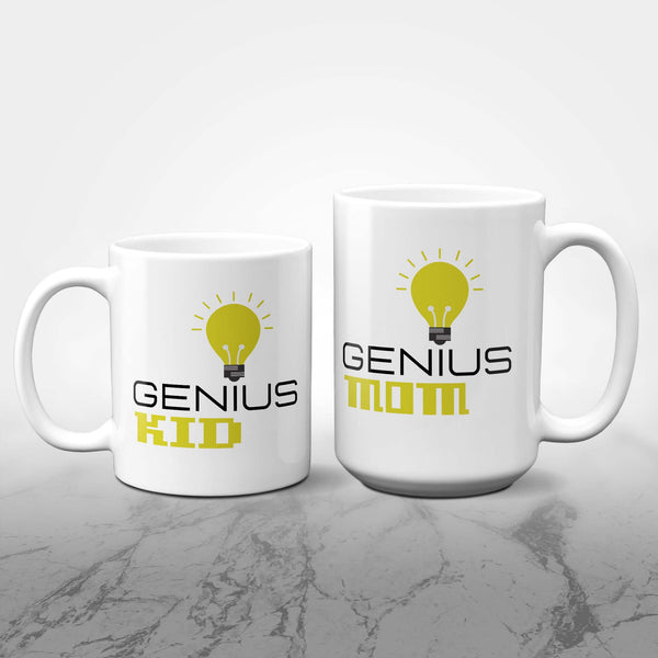Genius Mom & Genius Kid 11oz+15oz Mug Set