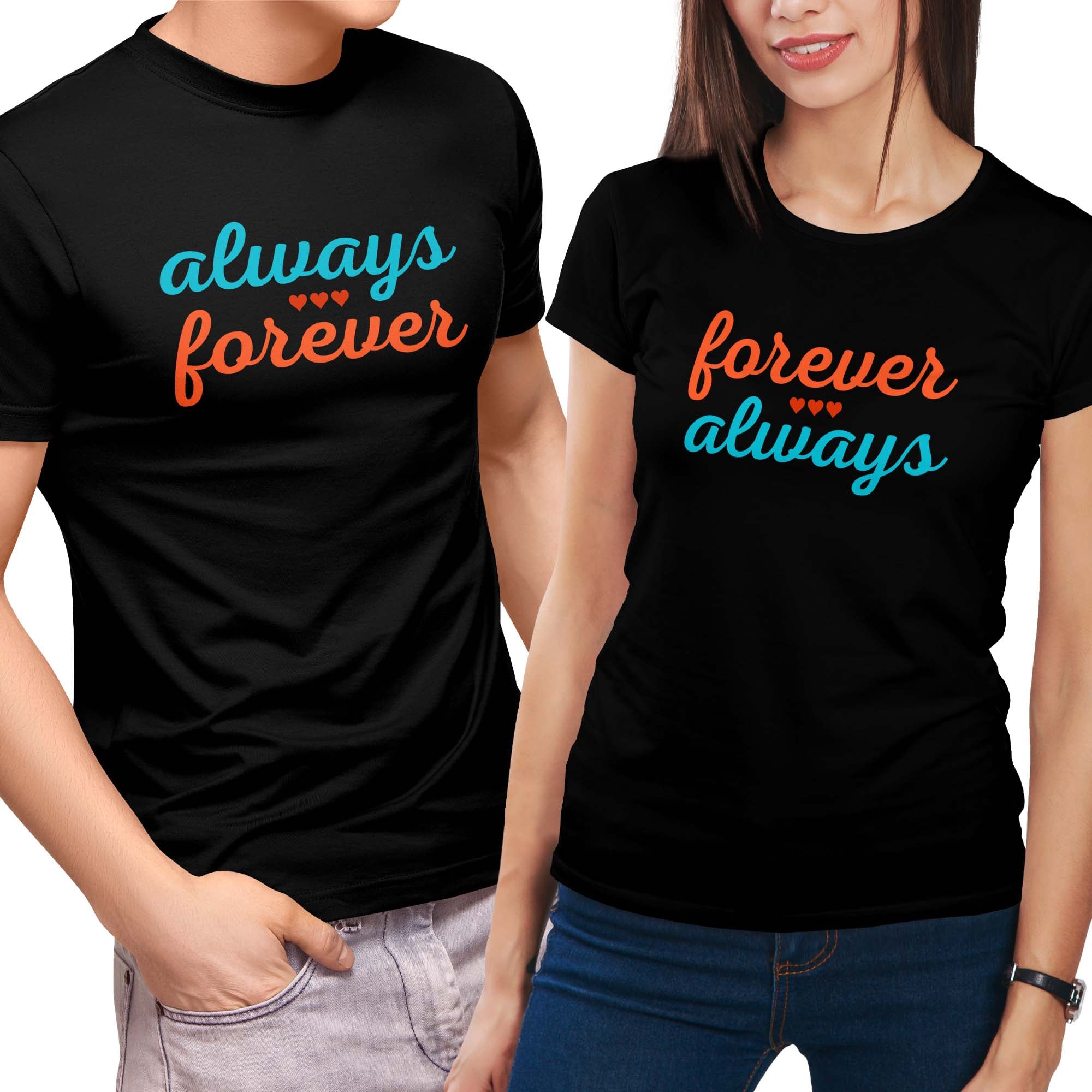 Always Forever and Forever Always Couples T-Shirt Set Combo Secondary image