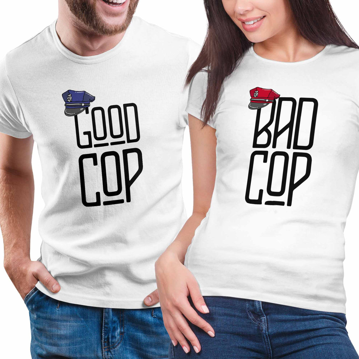 Good Cop ♂ Bad Cop ♀ Couples T-Shirt Set Combo