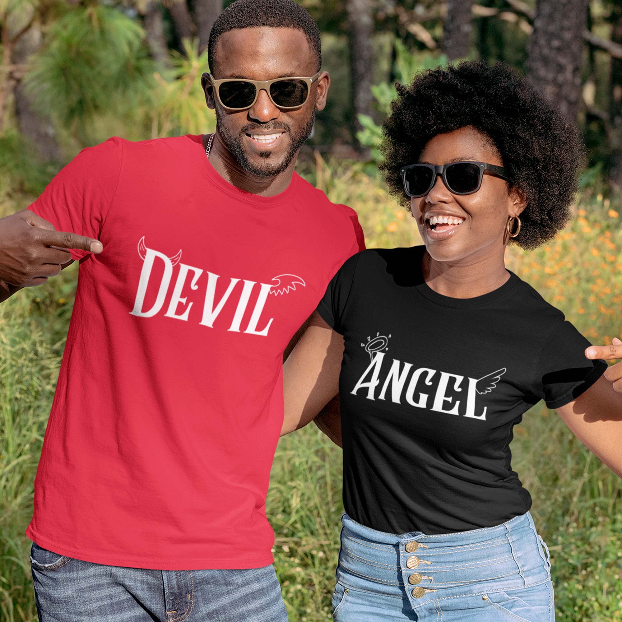 Angel & Devil Couple T-Shirt Set Combo Secondary image