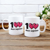 Load image into Gallery viewer, 1&lt;3&lt;3 Days Together Cute Bubble Heart Mug Set