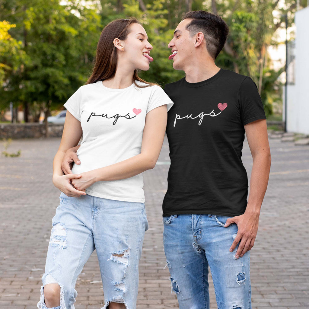Pugs Love Cursive T-Shirt Set