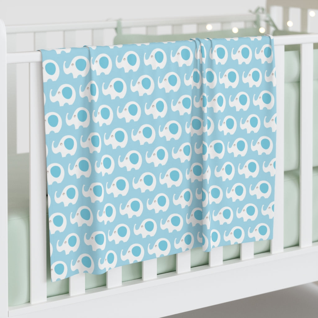 Blue Elephant Friend Baby Swaddle Blanket