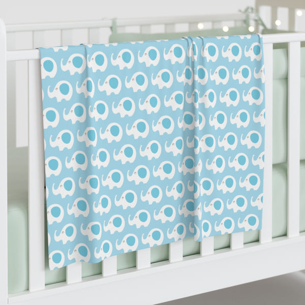 Blue Elephant Friend Baby Swaddle Blanket