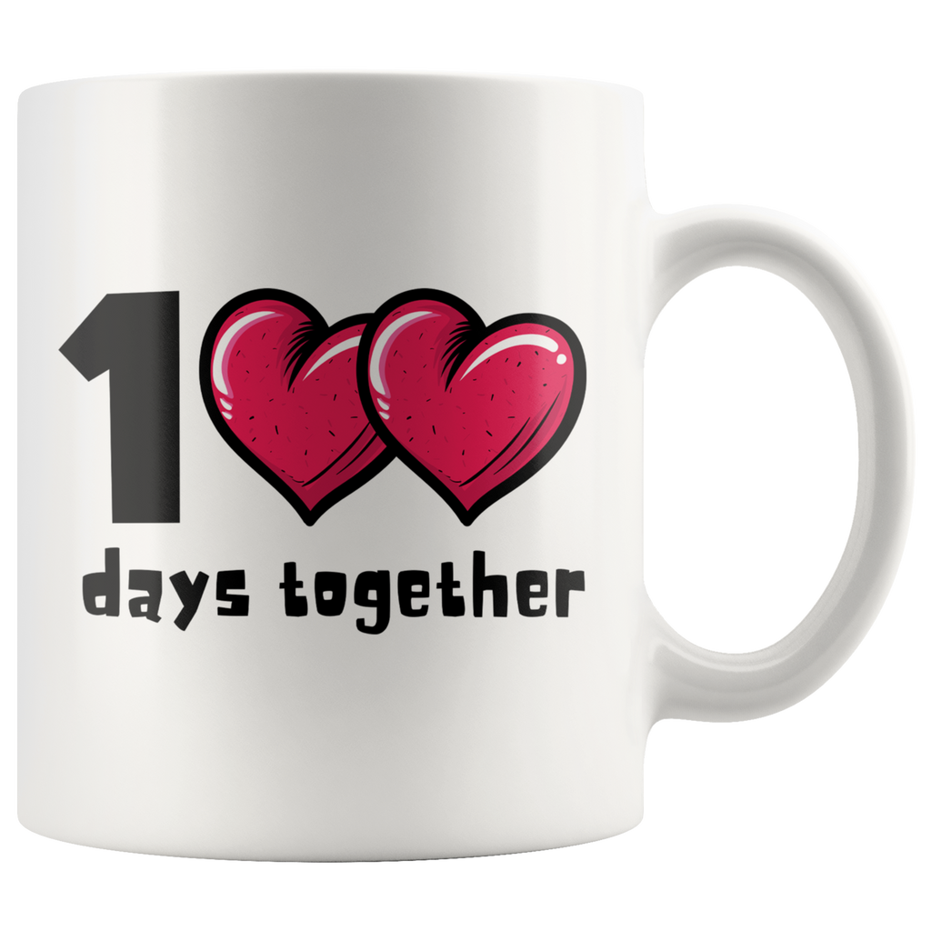 1<3<3 Days Together Cute Bubble Heart Mug Set