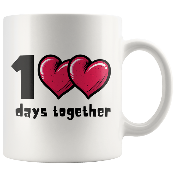 1<3<3 Days Together Cute Bubble Heart Mug Set
