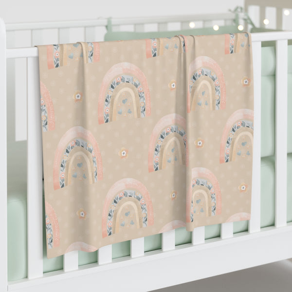 Golden Vintage Rainbow Baby Swaddle Blanket