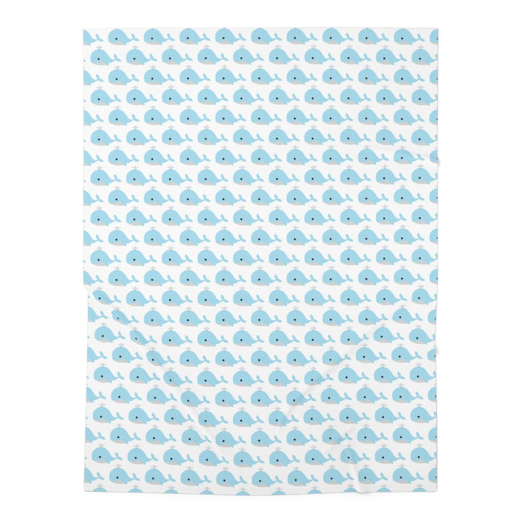 A Whale of a Time Blue Whales Baby Swaddle Blanket