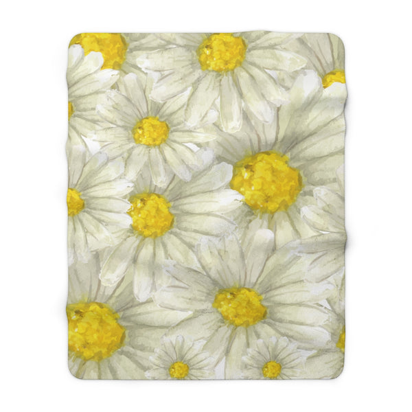 Lovely Daisies Flower Field Sherpa Fleece Blanket