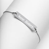 Load image into Gallery viewer, 4ever Sisters Engraved Silver Bar Chain Bracelet