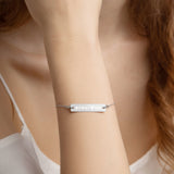 Load image into Gallery viewer, Precious Diamond Engraved Silver Bar Chain Bracelet