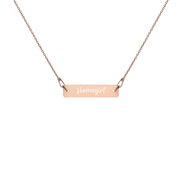 Homegirl Engraved Silver Bar Chain Necklace