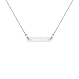 Load image into Gallery viewer, Habibi Albi Engraved Silver Bar Chain Necklace