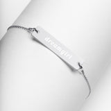 Load image into Gallery viewer, Dreamgirl Engraved Silver Bar Chain Necklace