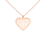 Load image into Gallery viewer, Diamond Engraved Silver Heart Necklace