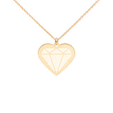Load image into Gallery viewer, Diamond Engraved Silver Heart Necklace