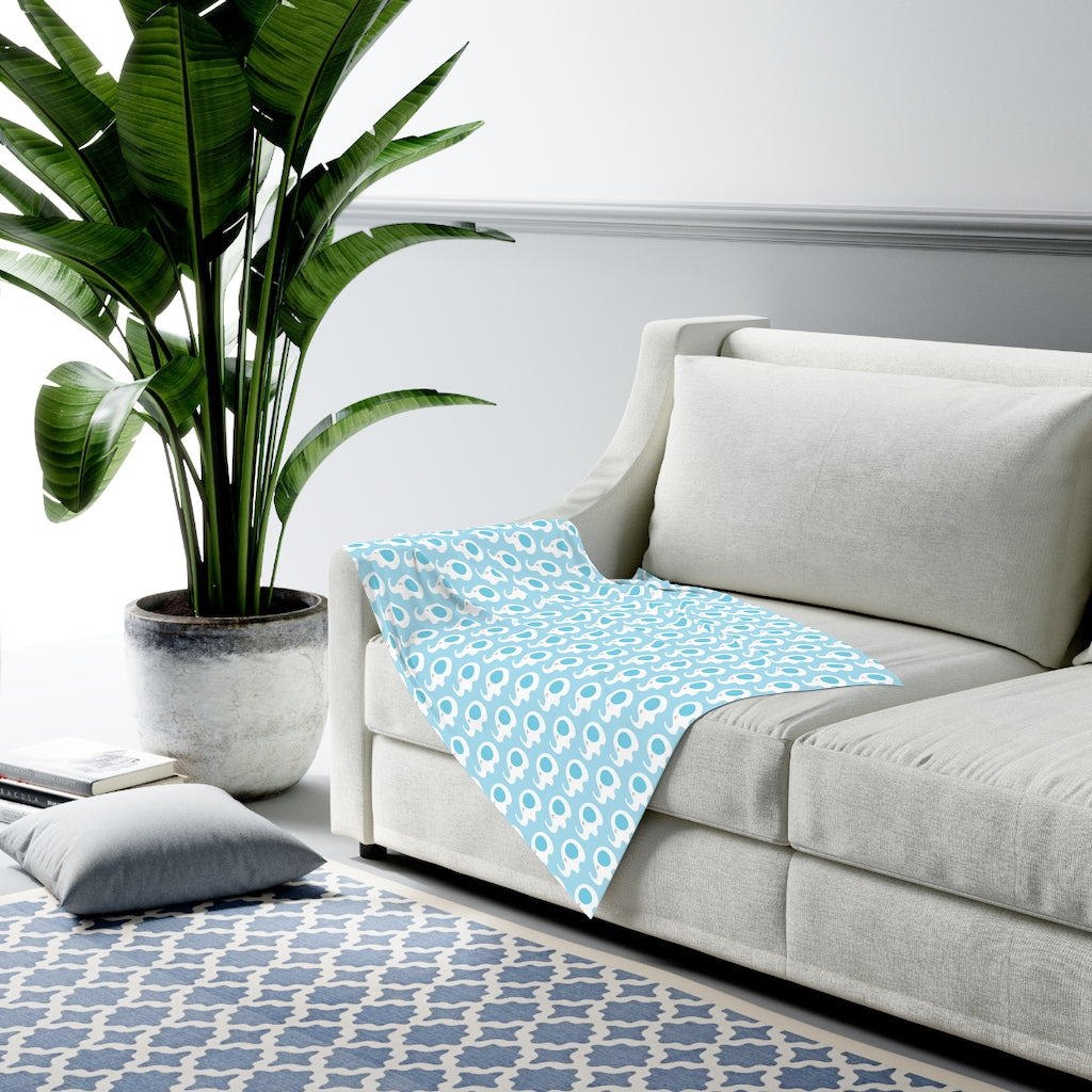 Blue Elephant Friend Baby Swaddle Blanket