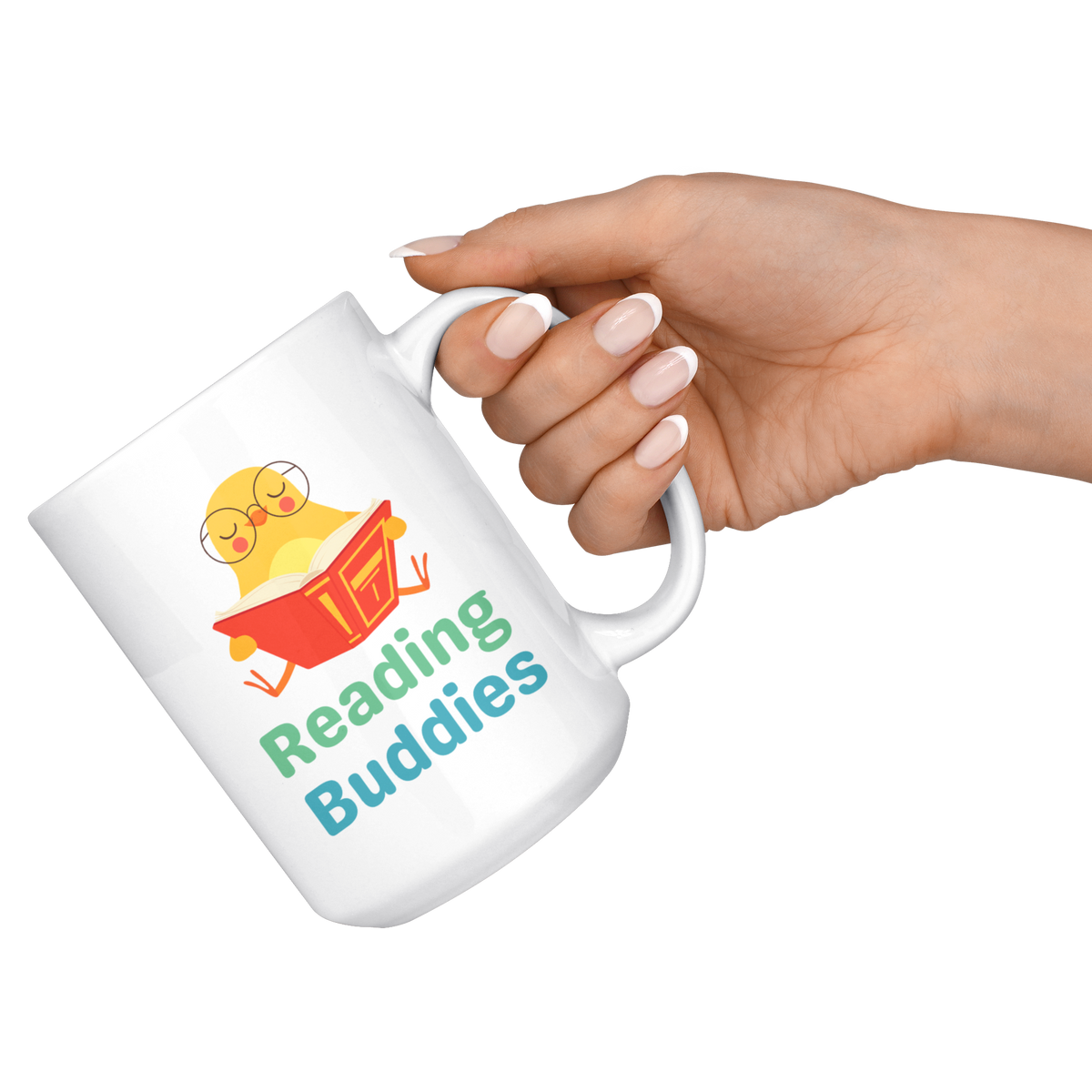 Reading Buddies Cute Bird Orange & Green Mug Set