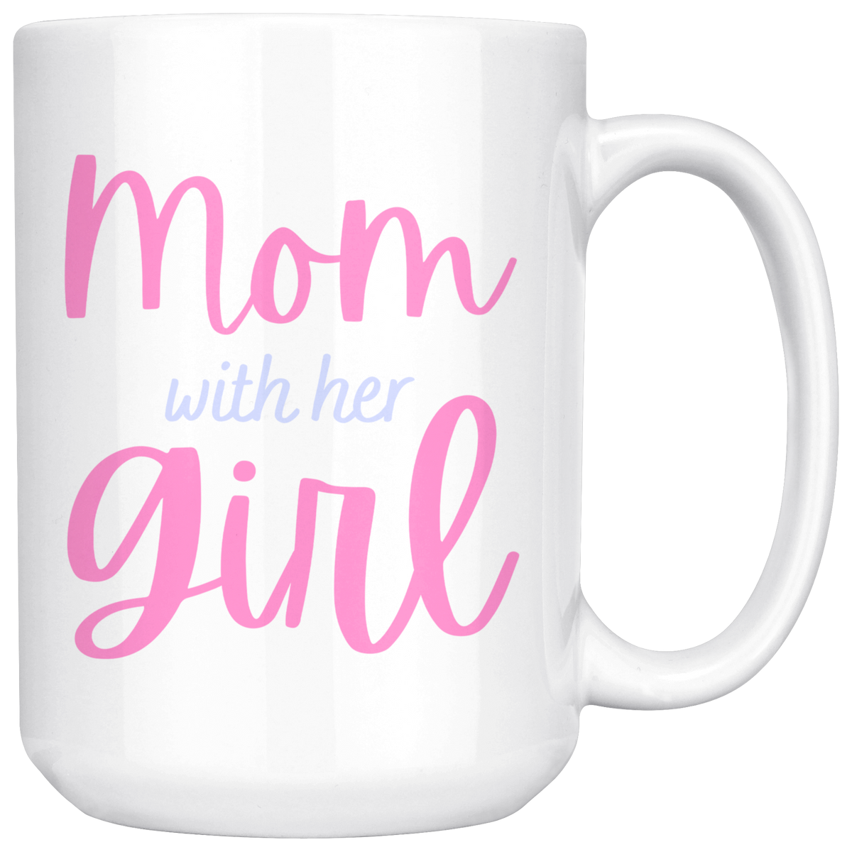 Mommy & Me Cursive Ribbon 11oz+15oz Mug Set