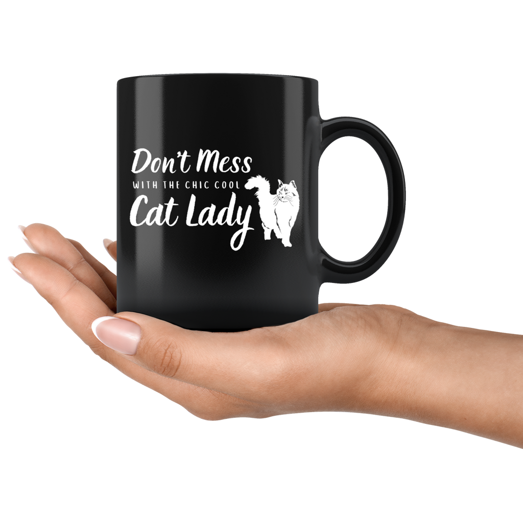 Don't Mess With the Chic Cool Cat Lady Mug Set