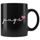 Load image into Gallery viewer, Pugs Love Cursive Mug Set