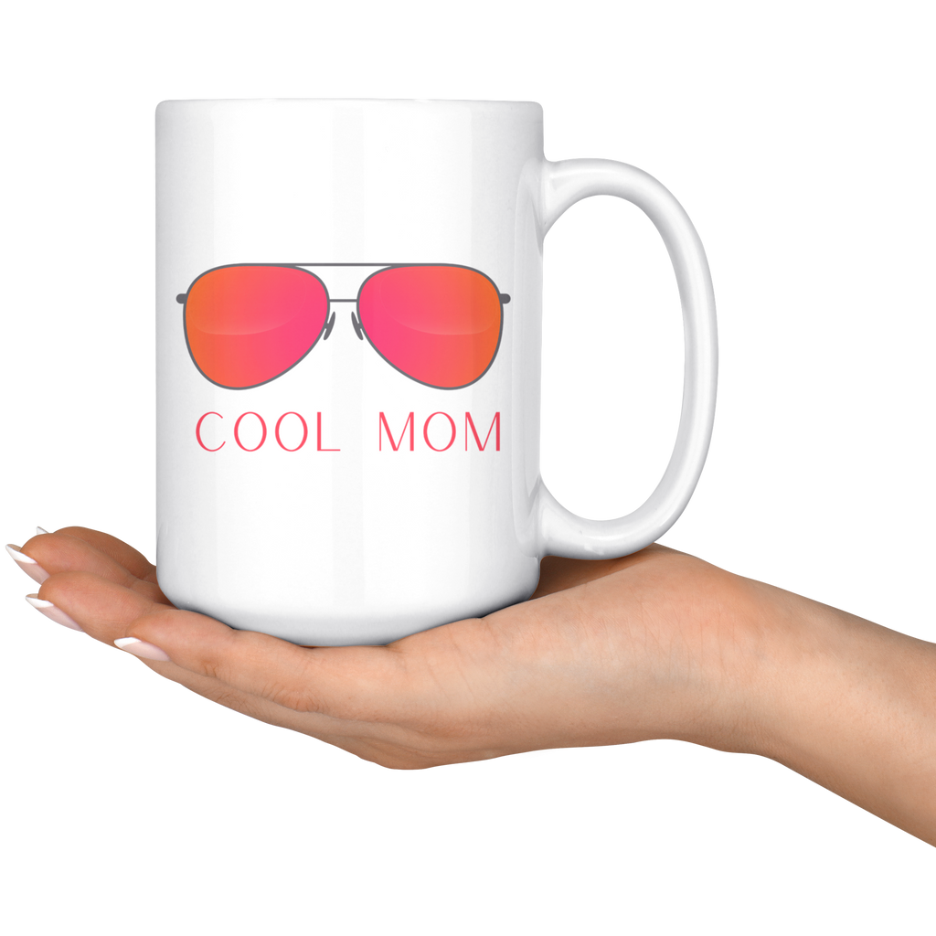 Cool Mom Cool Kid Retro Sunglasses 11oz+15oz Mug Set