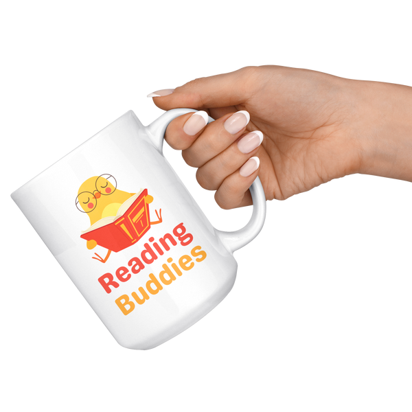 Reading Buddies Cute Bird Orange & Green Mug Set