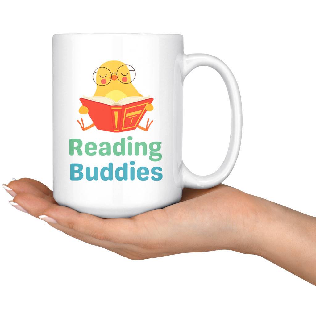 Reading Buddies Cute Bird Orange & Green Mug Set