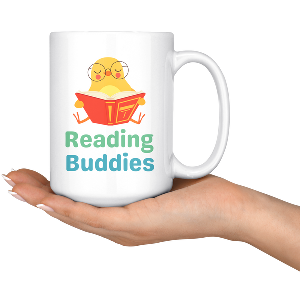 Reading Buddies Cute Bird Orange & Green Mug Set