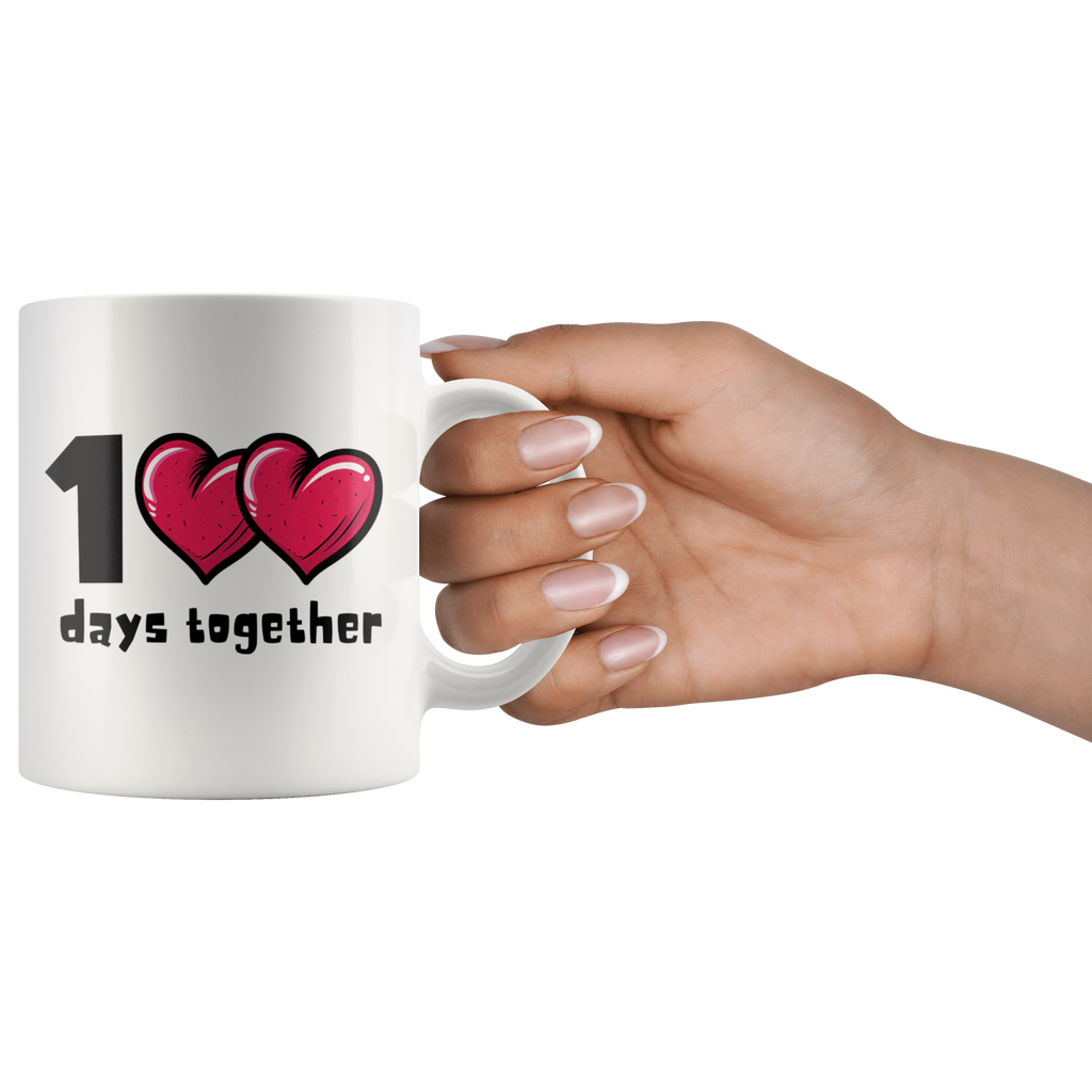 1<3<3 Days Together Cute Bubble Heart Mug Set