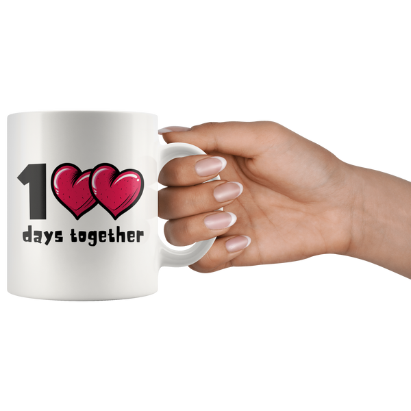 1<3<3 Days Together Cute Bubble Heart Mug Set