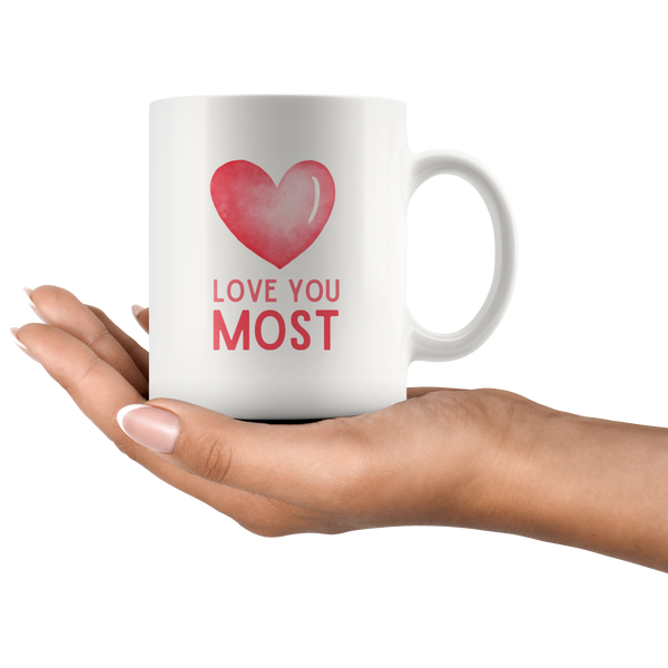 Love You Most, Love You More Heart Mug Set