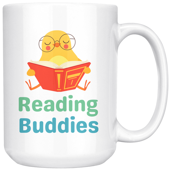 Reading Buddies Cute Bird Orange & Green Mug Set