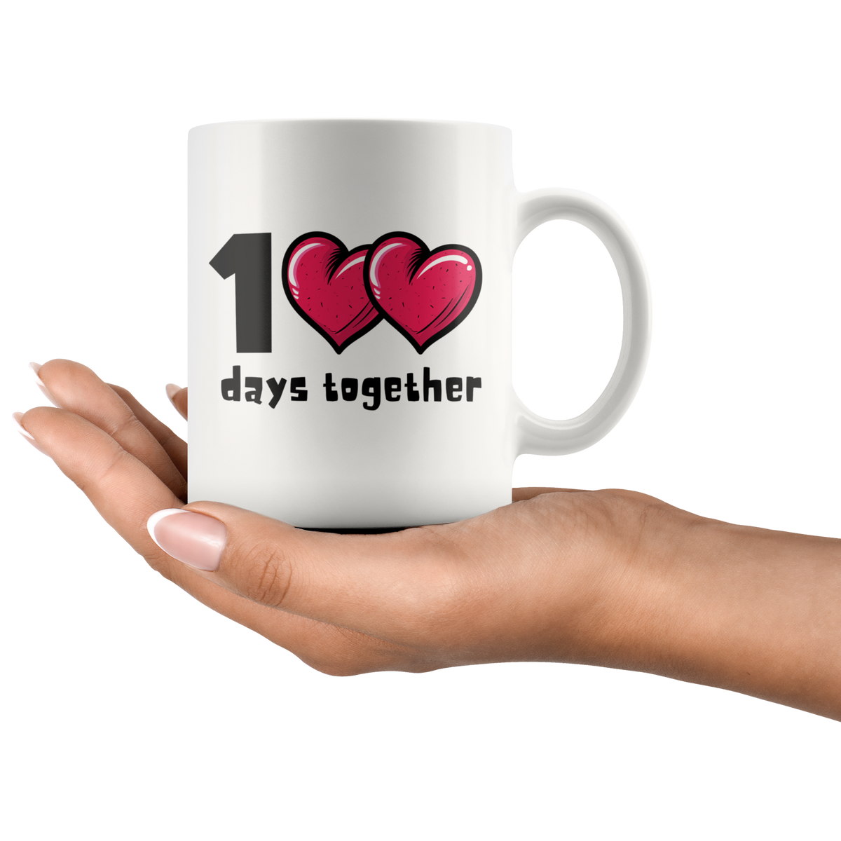 1<3<3 Days Together Cute Bubble Heart Mug Set